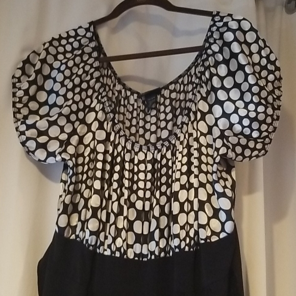 Lane Bryant polka dot top and black bottom dress - Picture 2 of 2